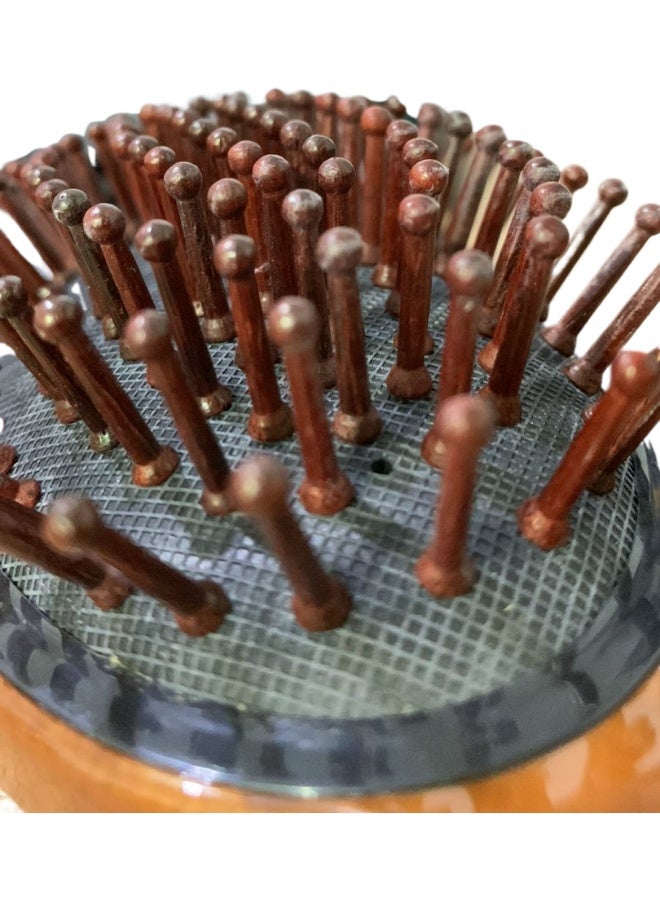 Premium Wooden Hair Brush for Scalp Massage with Natural Rubber Air Cushion, Classic Style Hair Detangling Brush for Long and Short Hair, Gentle on All Hair Types, Removes Dandruff, Enhances Hair Follicle Nutrition, Promotes Healthy Hair Growth, Strengthens Roots, Smooths Hair, Distributes Natural Oils Evenly, Eco-Friendly Wooden Bristles, Comfortable Grip Handle for Daily Hair Care, Ideal for Men and Women, Luxury Hair Care Brush for Damaged, Dry, or Frizzy Hair - Image 4